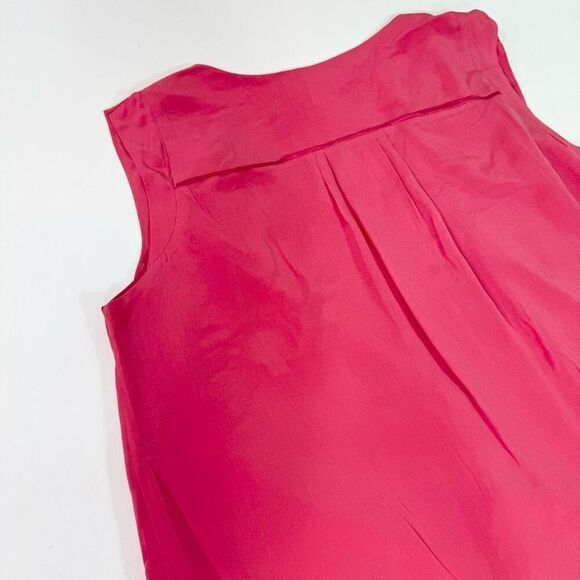 Comptoir Des Cotonniers Top Womens 2 Pink Solid Sleeveless V-Neck Blouse - Picture 10 of 11
